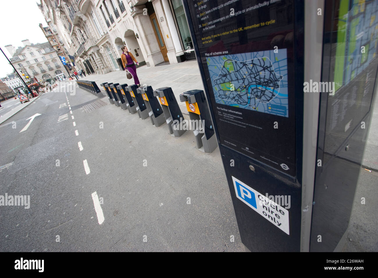 Barclays vide boris voitures station vélo Mayfair Banque D'Images