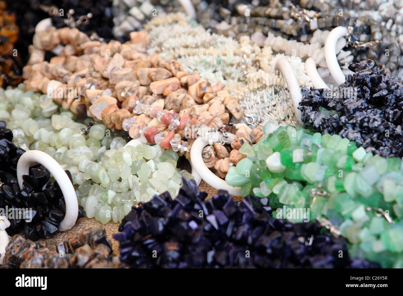 Close-up de pierres semi-précieuses colorées Banque D'Images