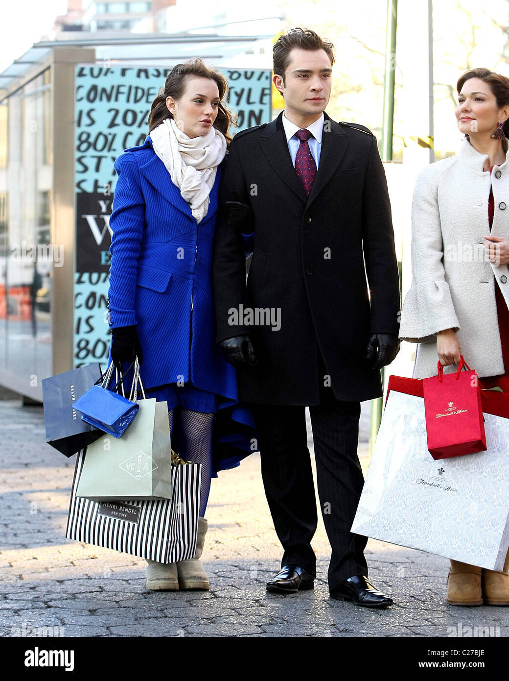 Ed Westwick Et Leighton Meester Tournage Des Scenes Gossip Girl Sur Lieu New York City Usa 01 12 09 Sharpshooter Photo Stock Alamy