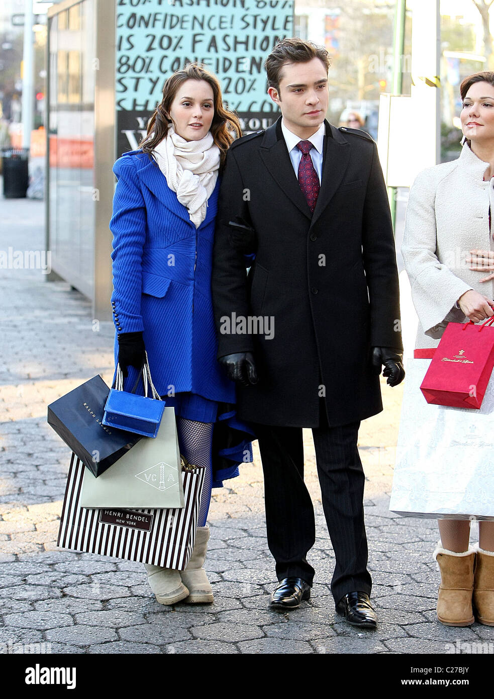 Ed Westwick Et Leighton Meester Tournage Des Scenes Gossip Girl Sur Lieu New York City Usa 01 12 09 Sharpshooter Photo Stock Alamy