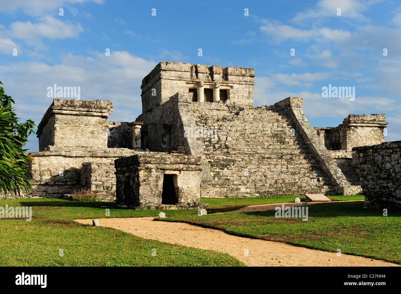 El Castillo (le château) à Tulum, Quintana Roo, Mexique Banque D'Images
