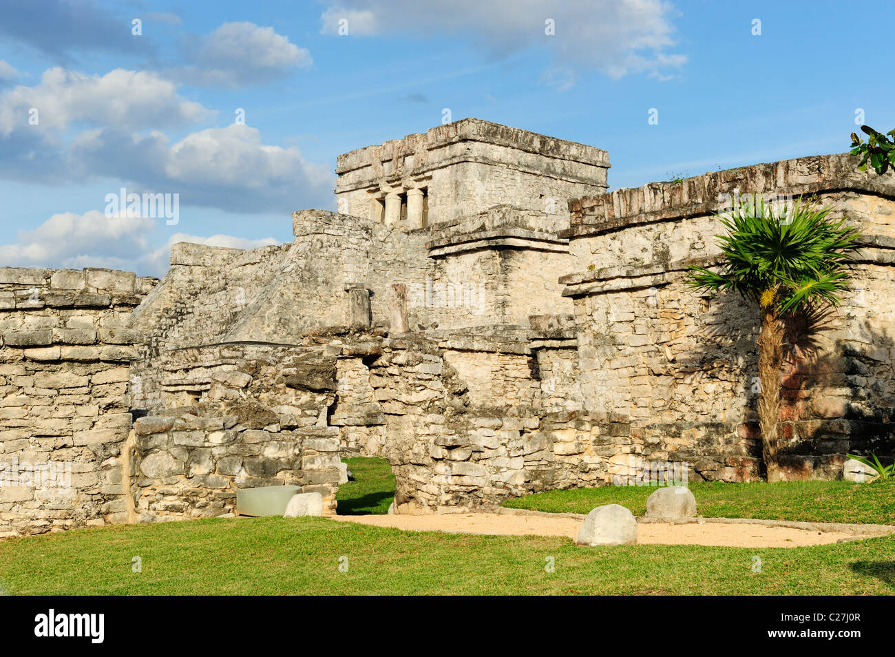El Castillo (le château) à Tulum, Quintana Roo, Mexique Banque D'Images