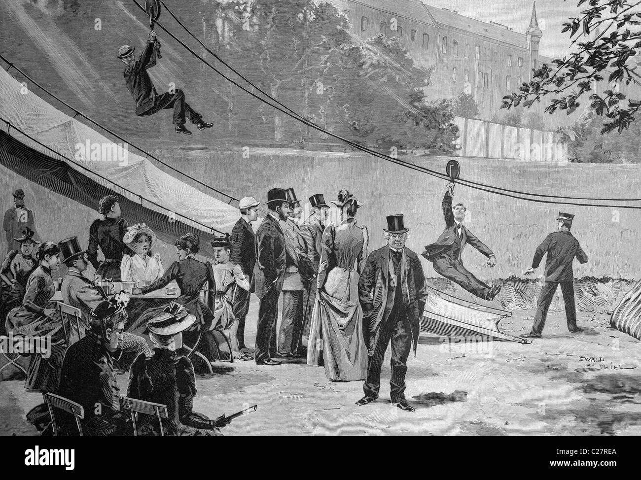 Flying Fox chinois à la Neue Welt, nouvelle exposition mondiale à Berlin, Allemagne, illustration historique, ca. 1893 Banque D'Images