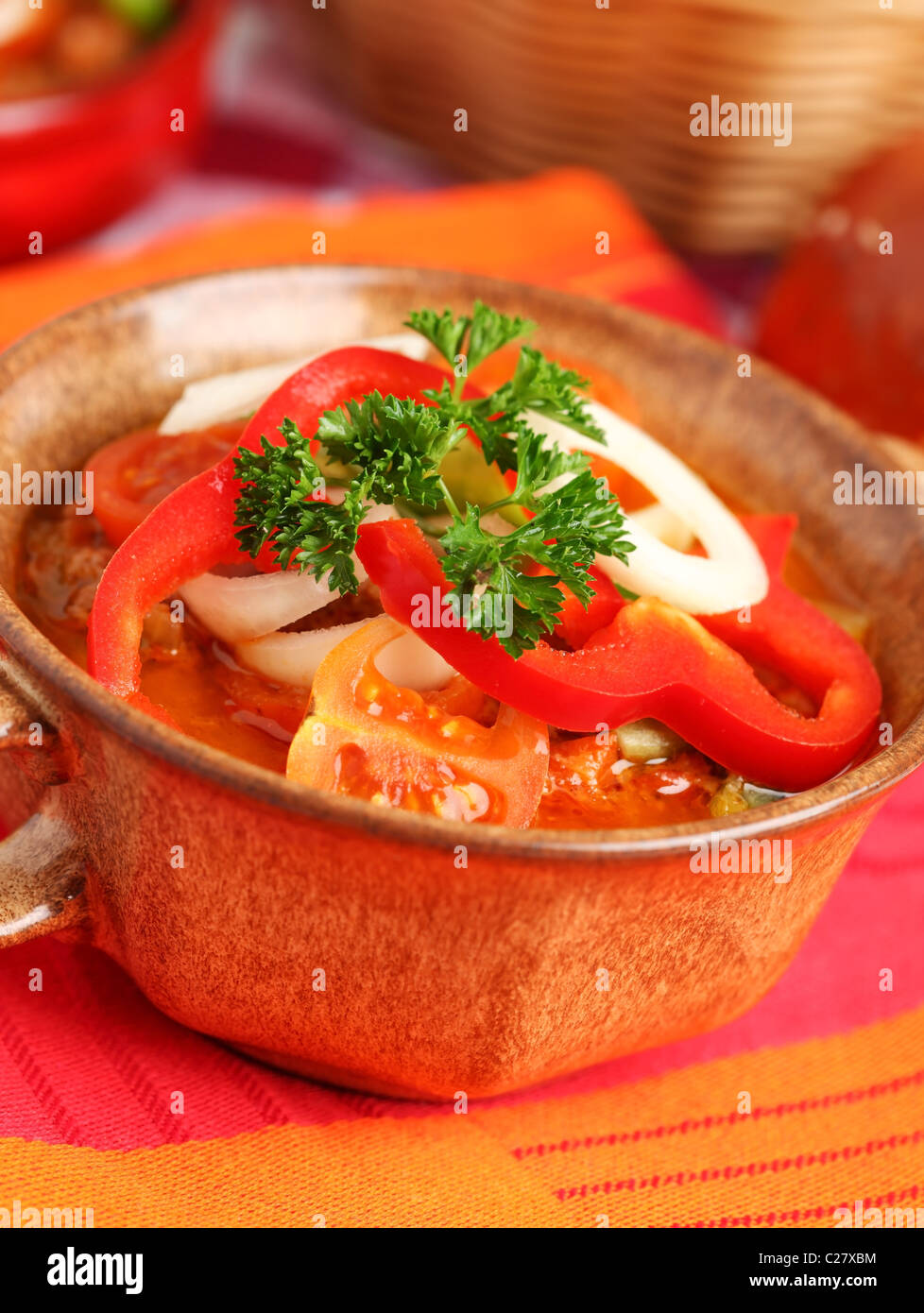 Lesco - à l'origine épais hongroise Ragoût aux légumes avec les poivrons, l'oignon et de tomate Banque D'Images