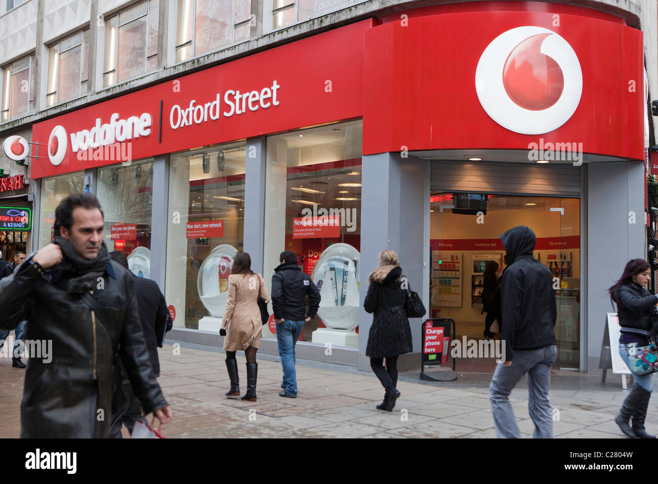 La Vodaphone flagship sur Oxford Street, Londres. Banque D'Images