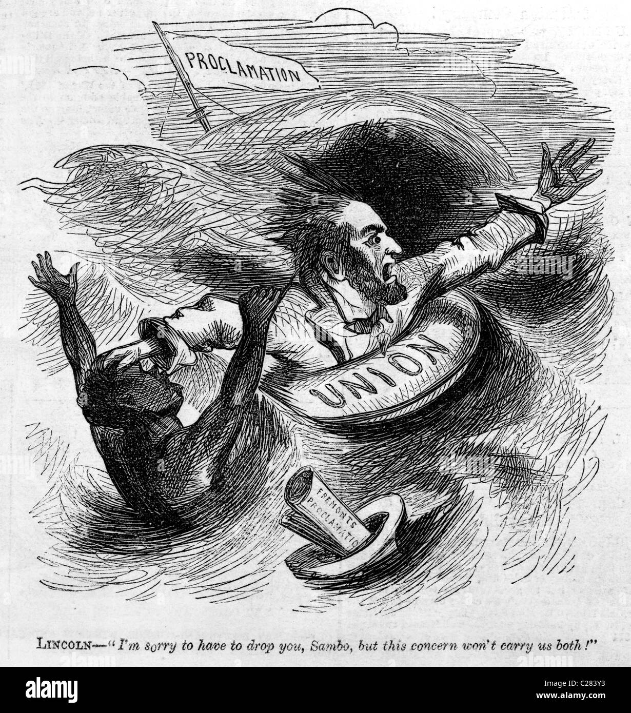 Illustration satirique d'Abraham Lincoln. 1861 Banque D'Images