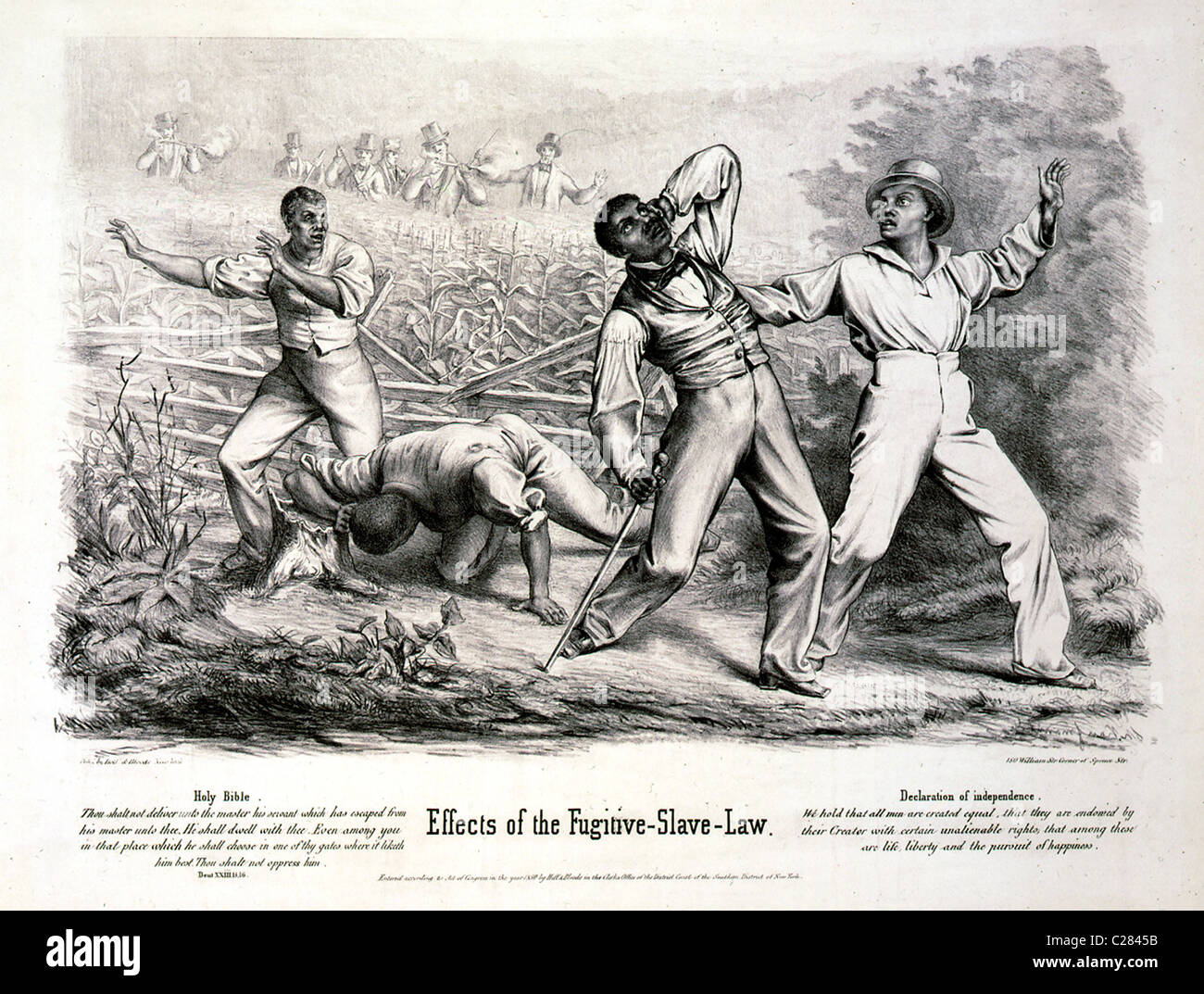 Effets de la Fugitive Slave Law. Les esclaves en sont chassés et abattus. Banque D'Images