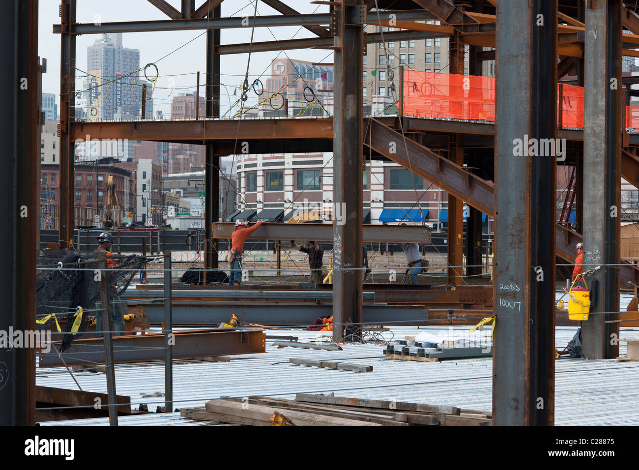 La construction de la Barclays Center de Brooklyn à New York Banque D'Images