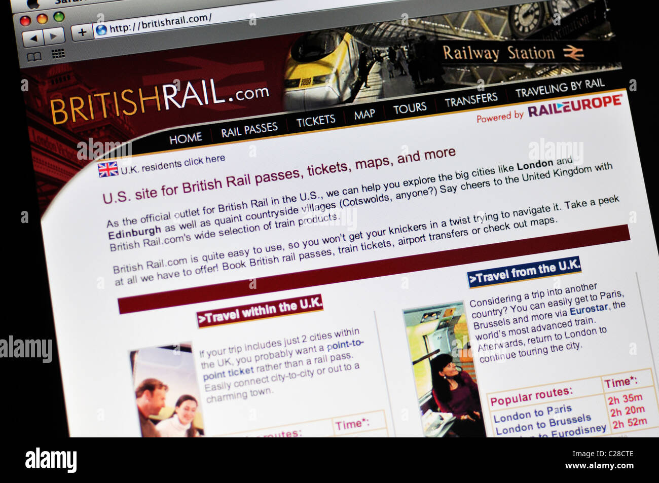 Site web des chemins de fer britanniques Banque D'Images