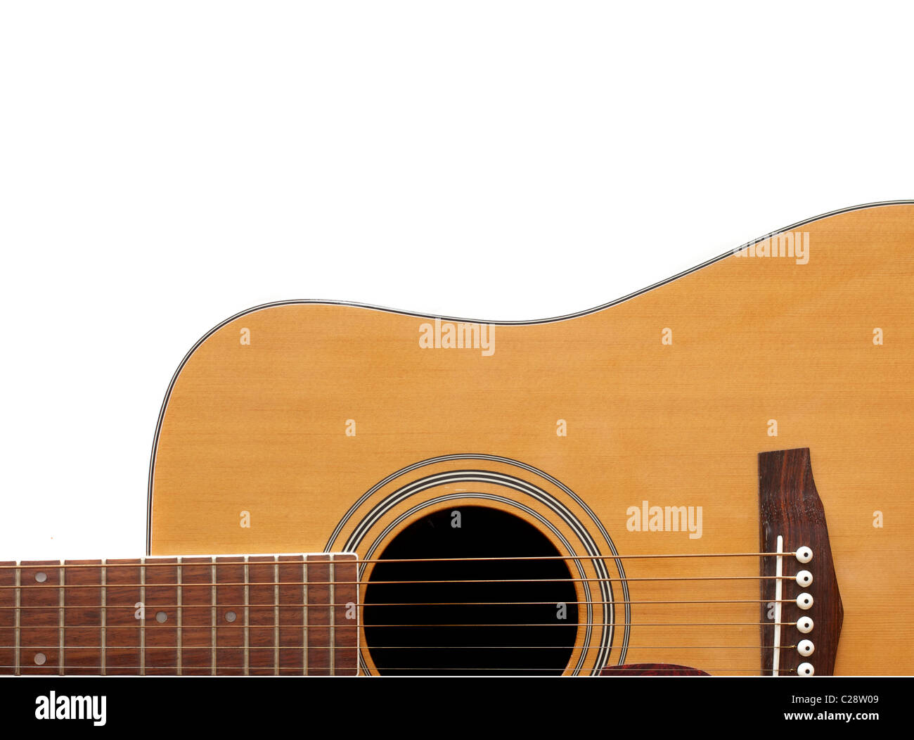 Culture d'une guitare acoustique avec Adspace Banque D'Images