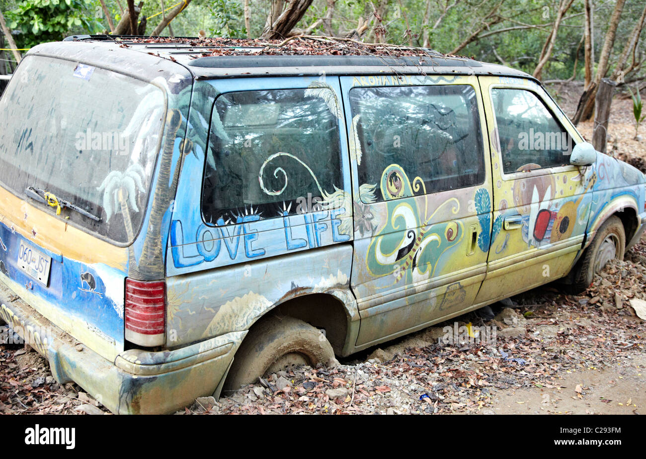 Hippie abandonnée car l'état d'Oaxaca au Mexique Mazunte Banque D'Images