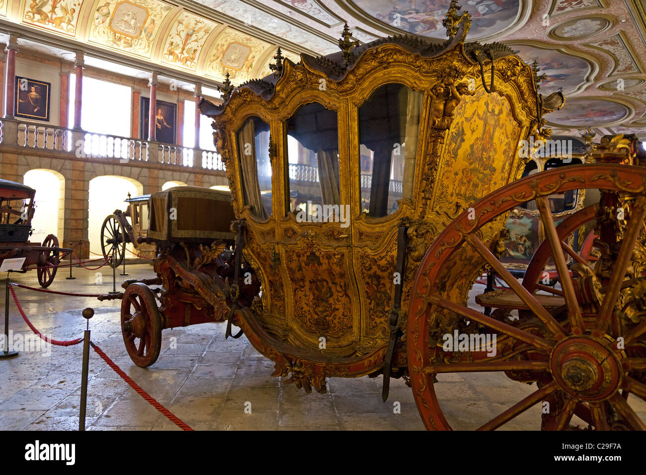 Berlin de la reine Marie I (18e 100. - Fin) - L'entraîneur National Museum / Musée Museu Nacional dos Coches, Lisbonne, Portugal. Banque D'Images