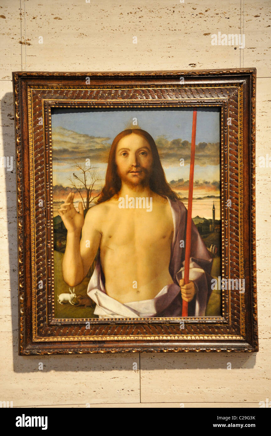 Le Christ bénissant de Giovanni Bellini c. 1500 Banque D'Images