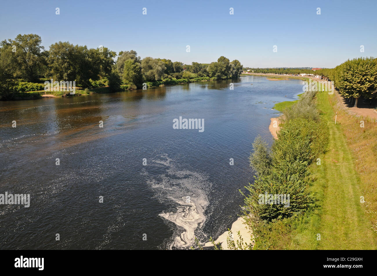 Loire vu de Digoin Pont-canal bourgogne france Banque D'Images