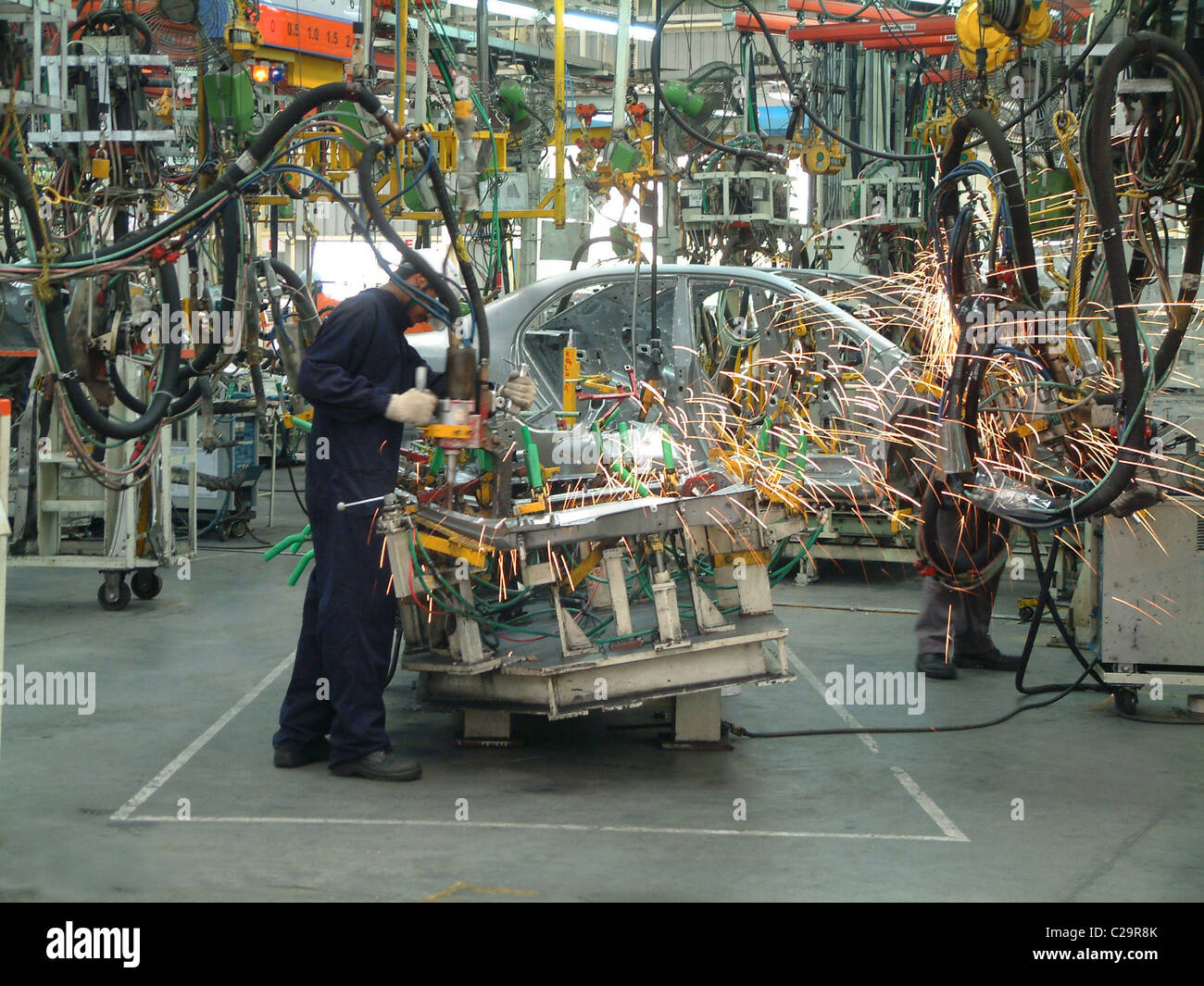 Soudure à l'industrie automobile Banque D'Images