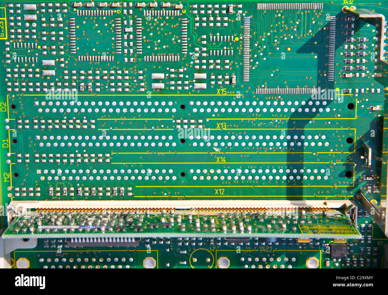 Détails sur une carte à circuits imprimés Banque D'Images