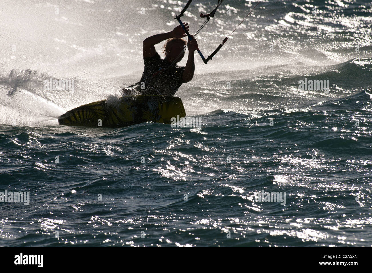 Kite surfer à Leighton Beach, Perth, Australie occidentale Banque D'Images