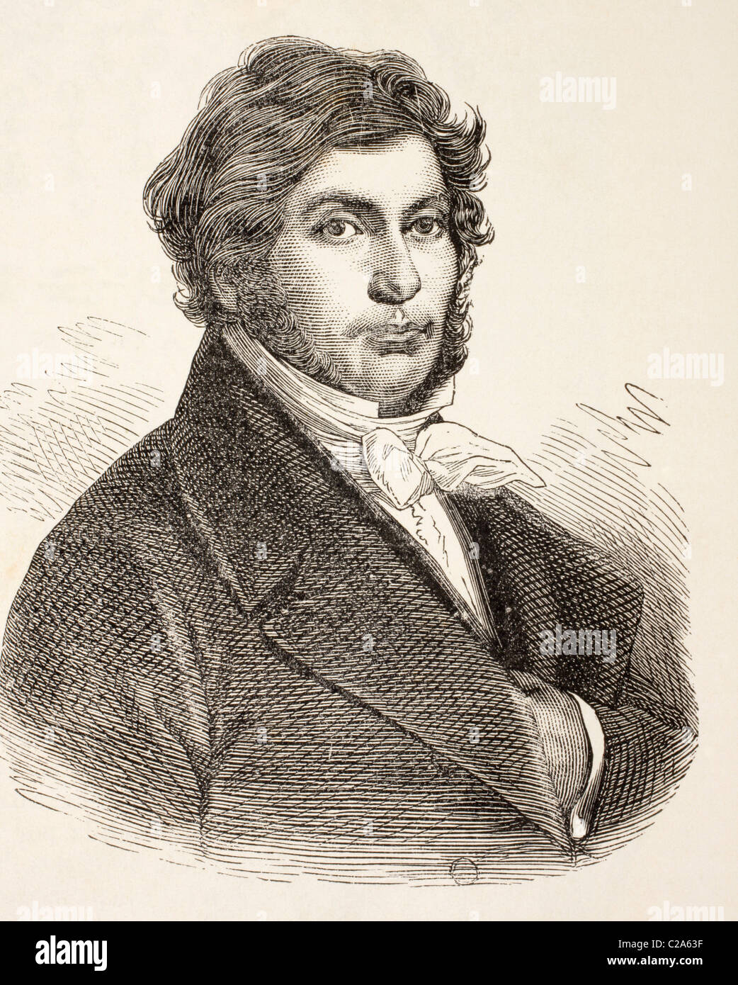 Jean-François Champollion, 1790 - 1832. Érudit classique français, philologue, orientaliste et decipherer de hiéroglyphe égyptien Banque D'Images