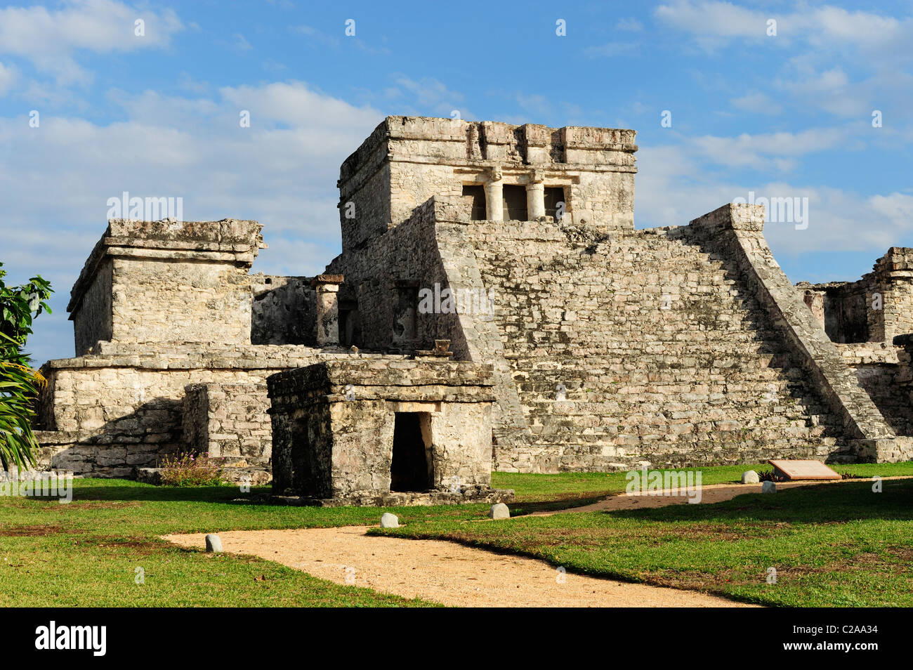 El Castillo (le château) à Tulum, Quintana Roo, Mexique Banque D'Images