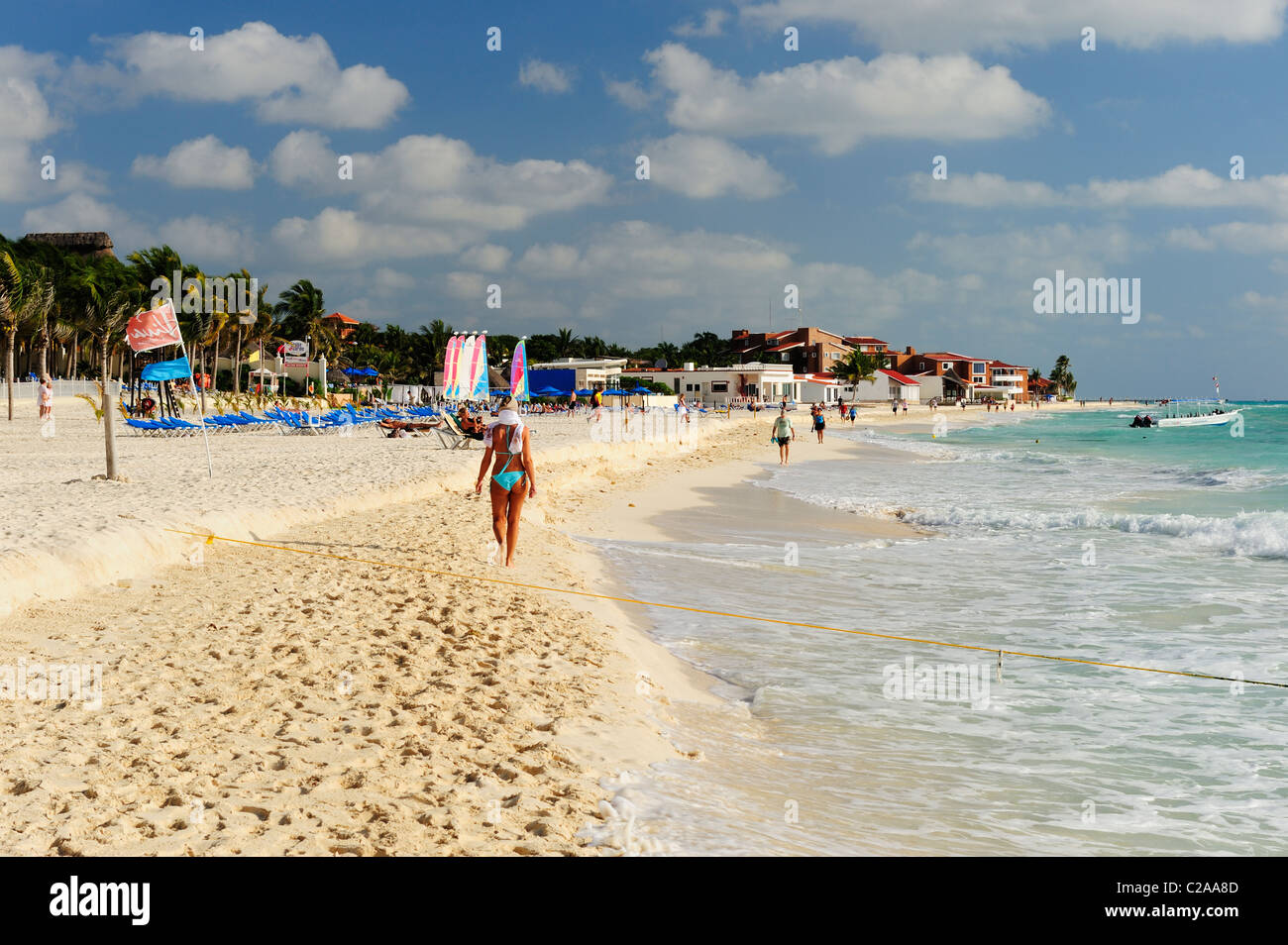 La plage de Playa del Carmen, Quintana Roo, Mexique Banque D'Images
