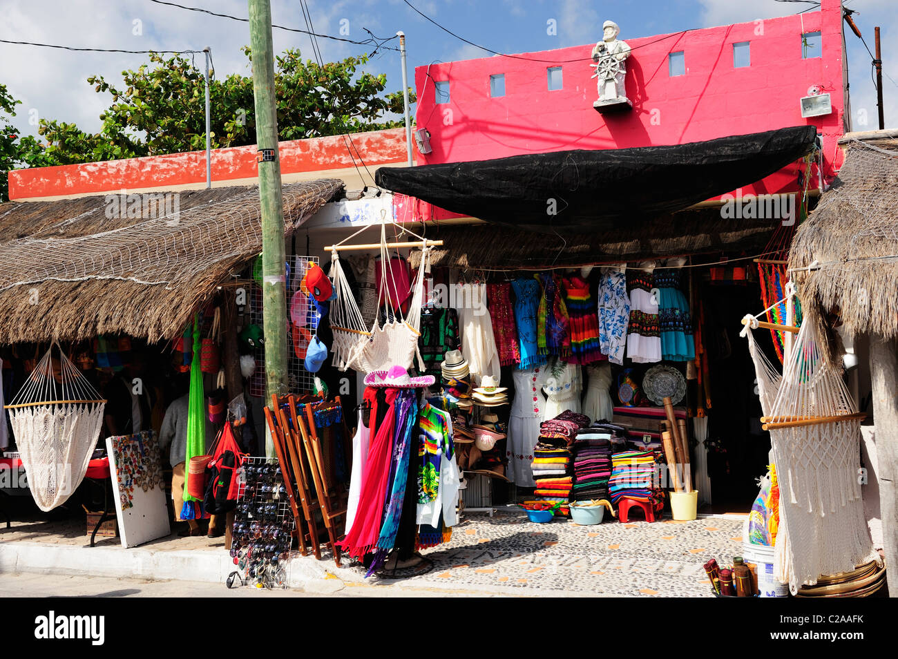 Boutique colorée/au Puerto Morelos, Quintana Roo, Mexique Banque D'Images