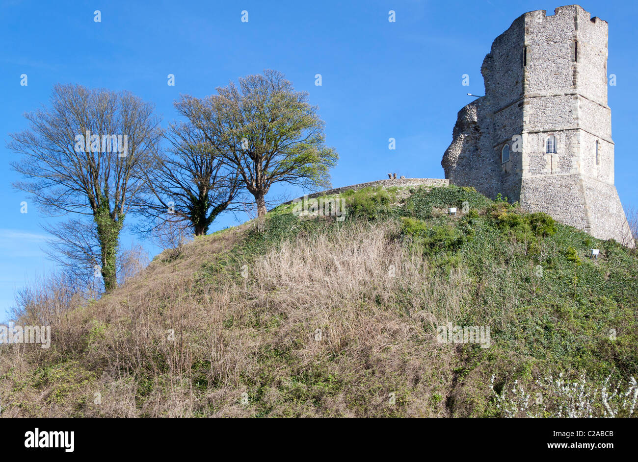 Les murs du château de Lewes, East Sussex Banque D'Images