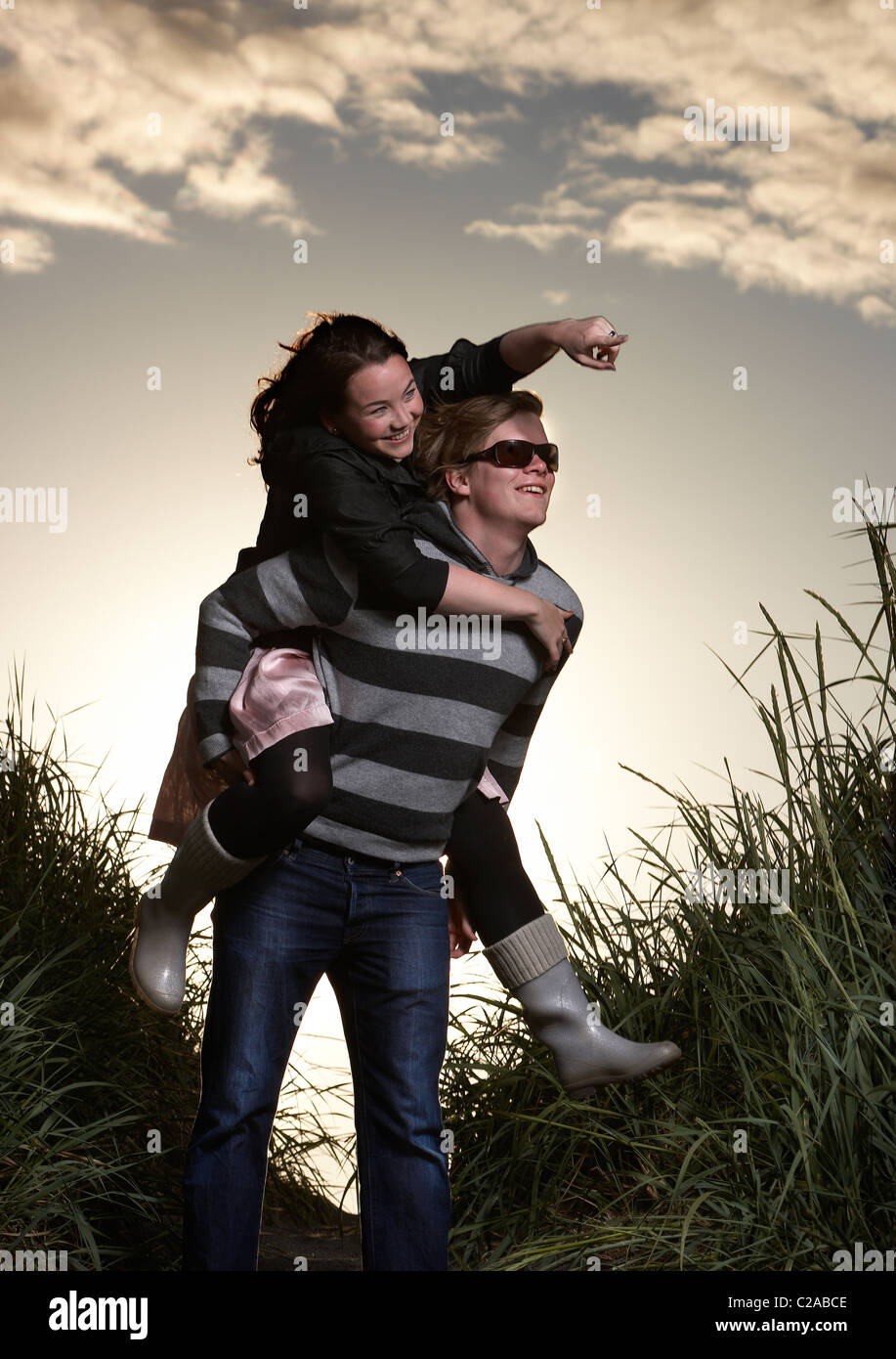 Couple de l'été, Reykjavik Islande Banque D'Images