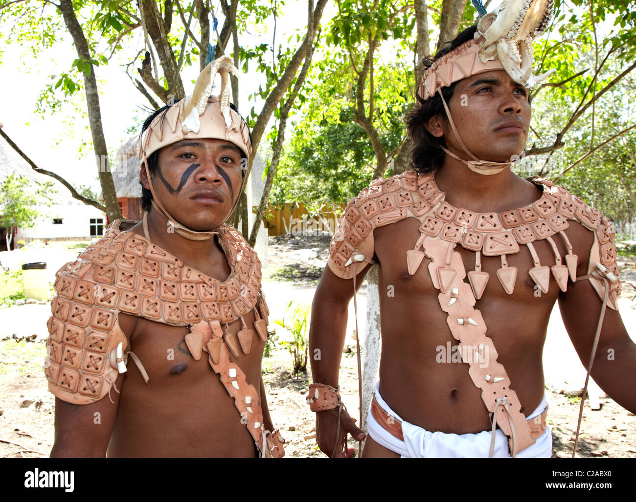 Guerriers mayas Ek Balam Péninsule du Yucatan Mexique Banque D'Images