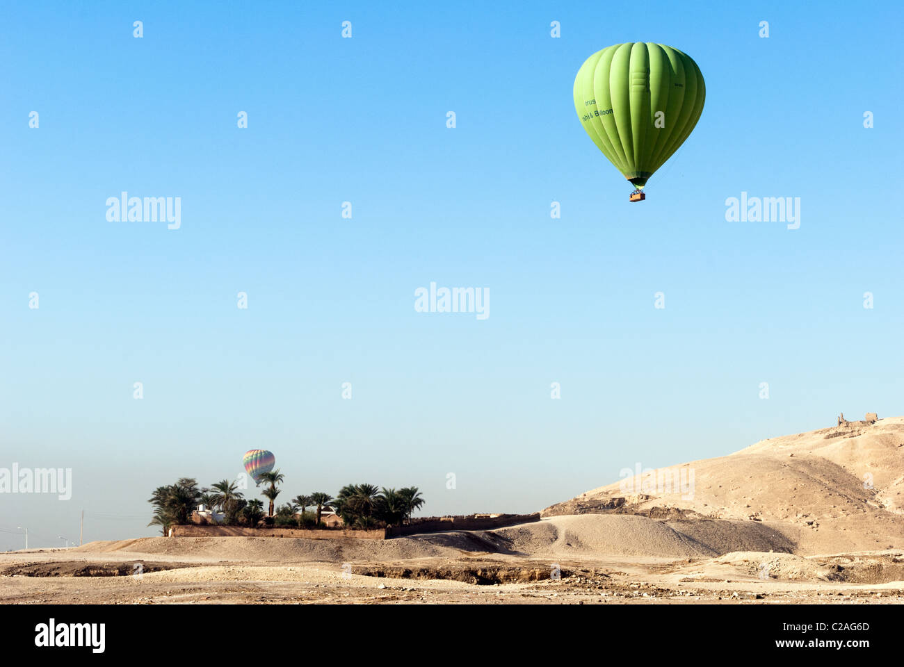 Airbaloon vert - Deir el-Médineh, Haute Egypte Banque D'Images