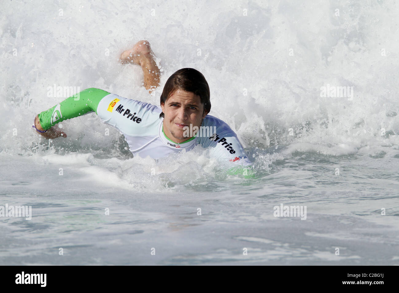 KYLE LANE SOUTH AFRICAN PRO SURFER PRO SURFER SUD-AFRICAIN BALLITO NATAL AFRIQUE DU SUD 08 Juillet 2010 Banque D'Images