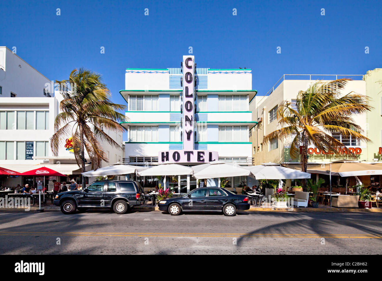 Hôtel Colony, South Beach, Miami Banque D'Images