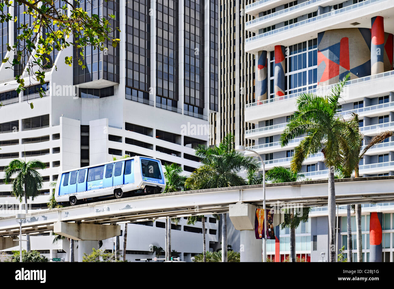 Biscayne Boulevard, Miami Banque D'Images