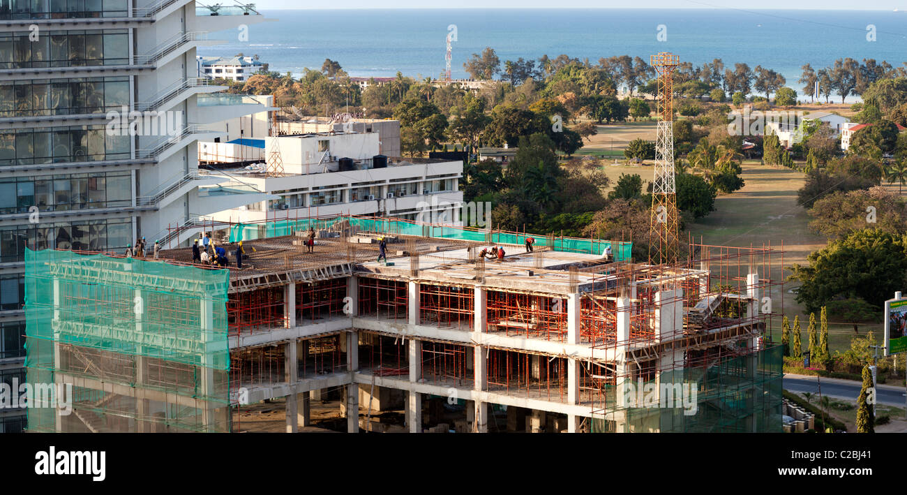 Vue aérienne d'un site de construction. Dar es Salaam Tanzanie Banque D'Images
