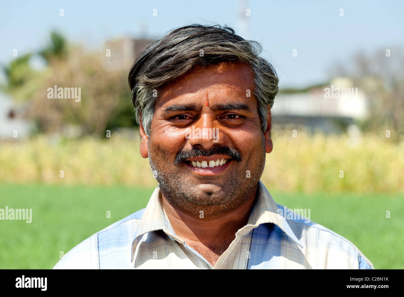 Portrait d'un agriculteur indien. Valsang Maharashtra Inde Banque D'Images