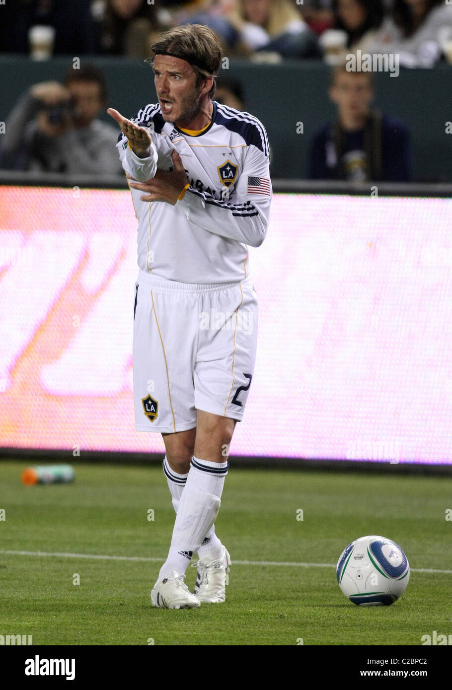 DAVID BECKHAM RÉSERVÉ POUR ASKIN LA GALAXY V UNION DE PHILADELPHIE CARSON LOS ANGELES CALIFORNIA USA 02 avril 2011 Banque D'Images