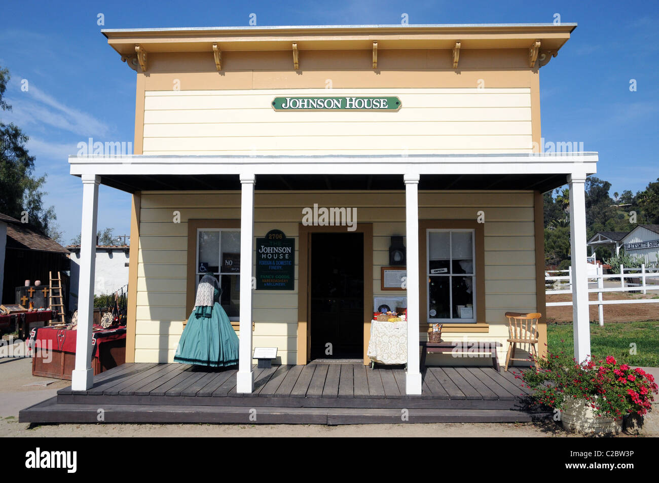 Johnson, l'un des bâtiments historiques restaurés dans la vielle ville de San Diego State Historic Park. Banque D'Images