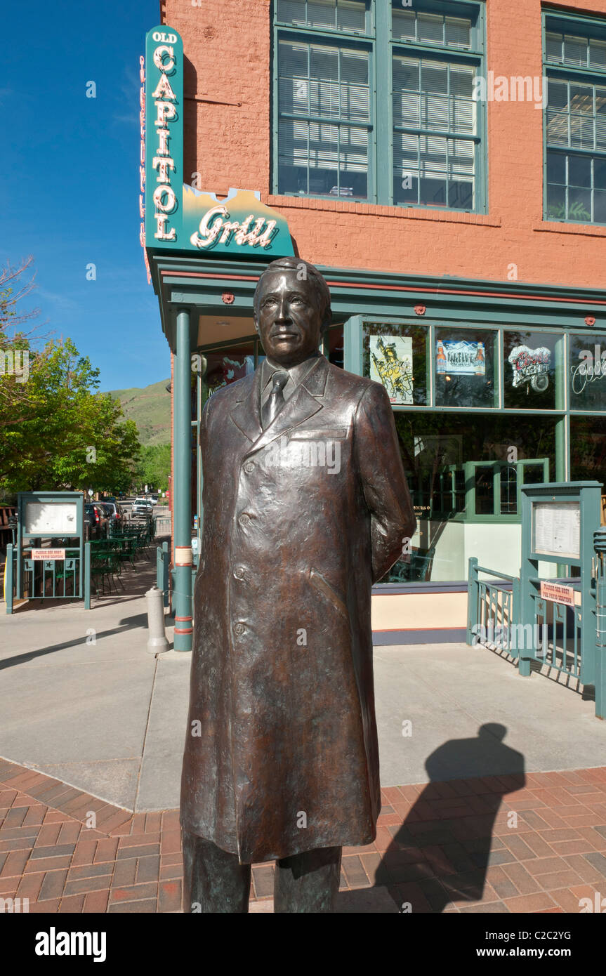 Colorado, Golden, statue en bronze d'Adolph Coors, père (1847-1929) Banque D'Images