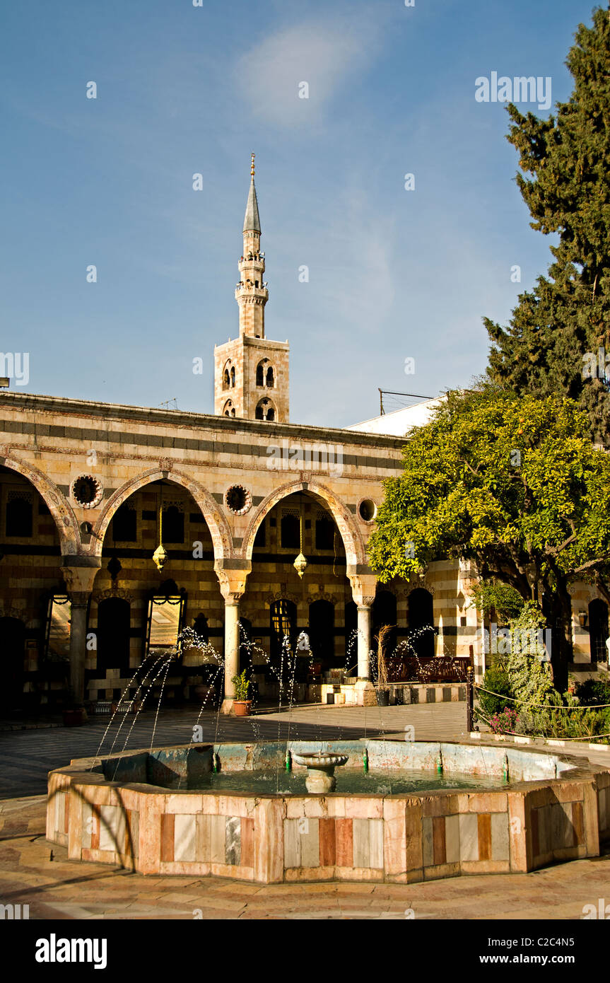 Azam Ottoman Palace Maison Ancienne Ville Damas Syrie Banque D'Images