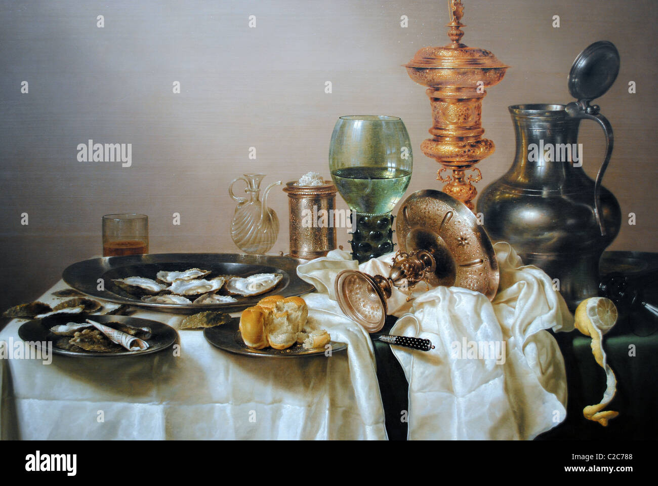 Still Life with Gilt Globet Willem Claesz Heda, 1635. Rijksmuseum, Amsterdam. Holland Banque D'Images