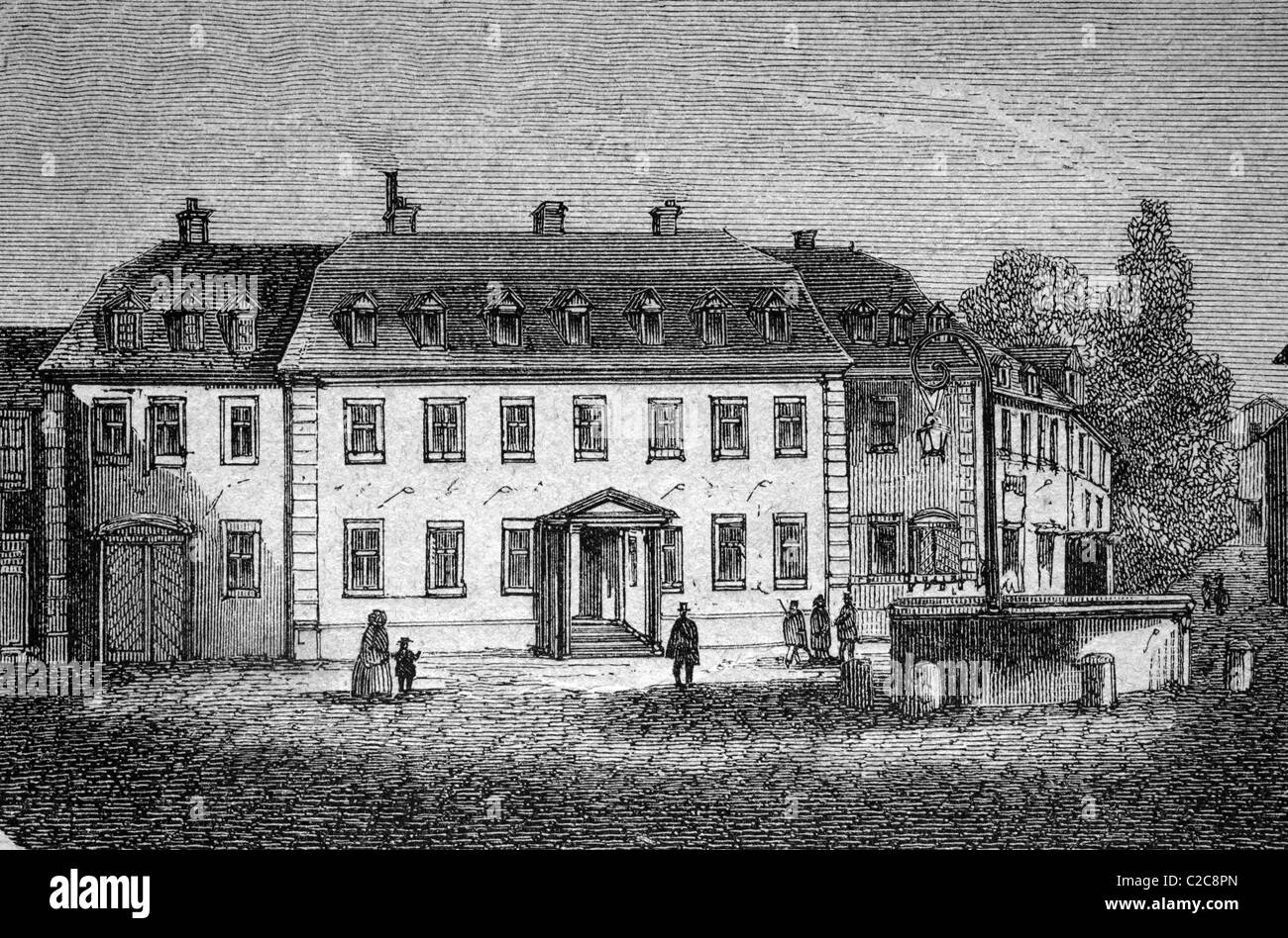 La maison de Goethe à Weimar, Thuringe, Allemagne, illustration historique, vers 1886 Banque D'Images