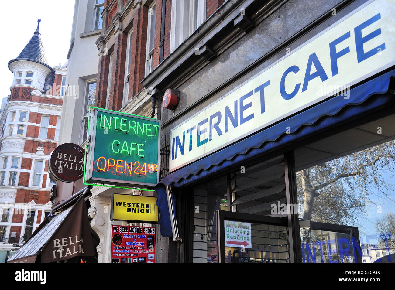 Café Internet sign Banque D'Images