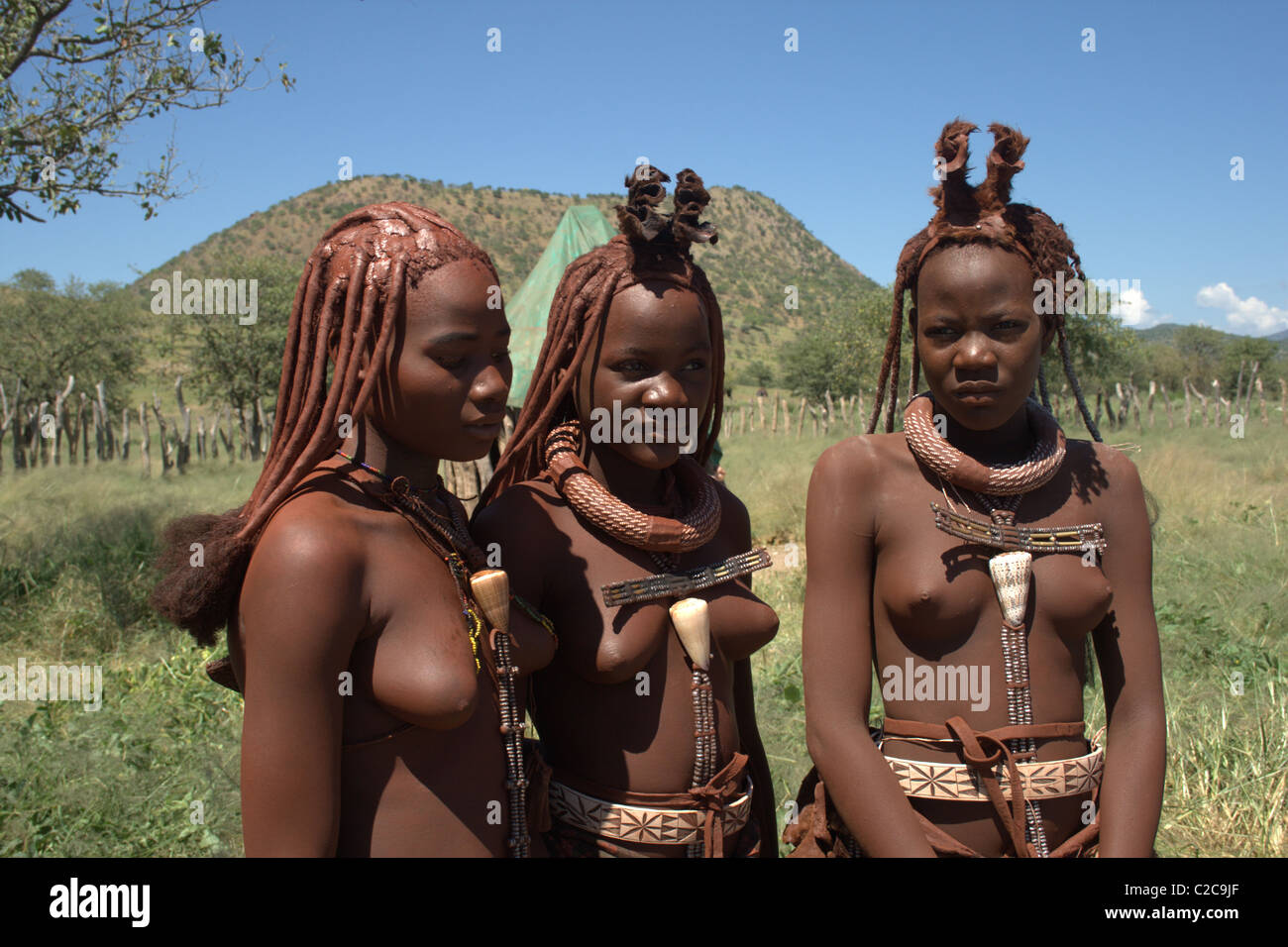 Les filles, la Namibie Himba Banque D'Images