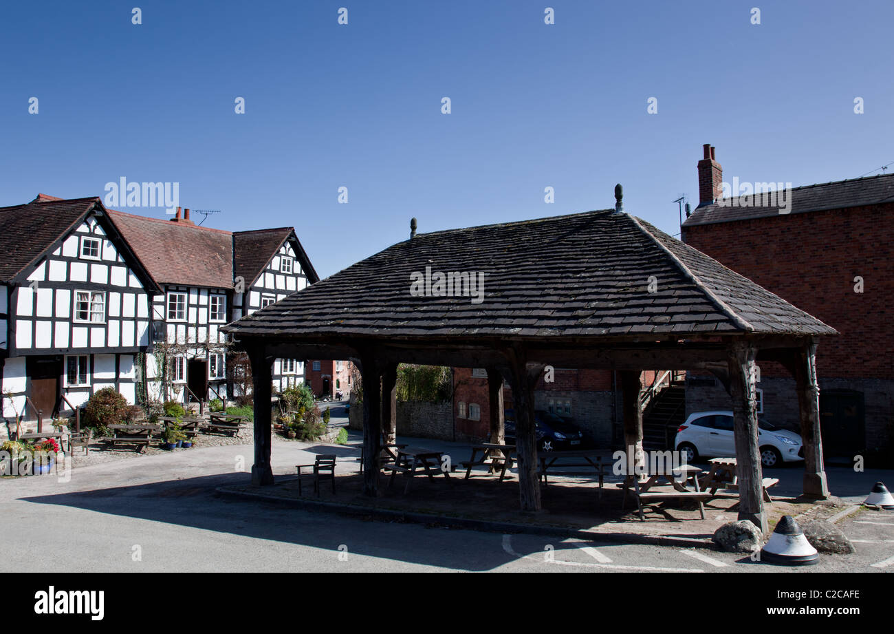 La vieille halle et le New Inn, Pembridge, Herefordshire Banque D'Images