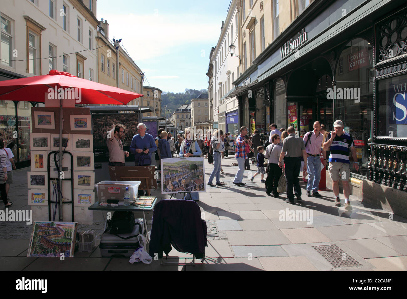 Centre-ville de Bath le samedi après-midi, Somerset, Angleterre, Royaume-Uni Banque D'Images