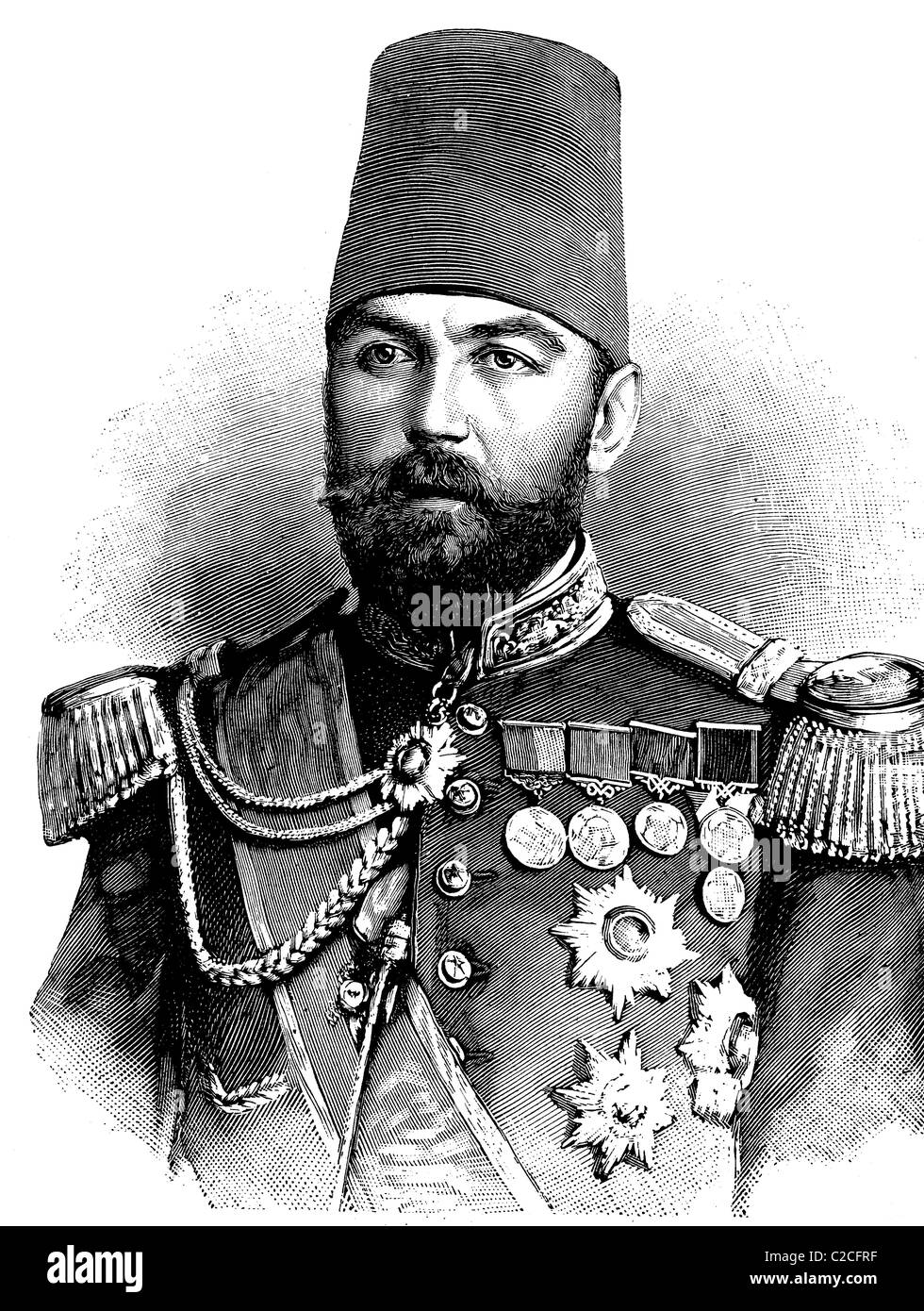 Ahmed Cevat Pasha, 1850 - 1900, grand vizir turc, gouverneur de la Crète et de Damas, illustration historique vers 1893 Banque D'Images