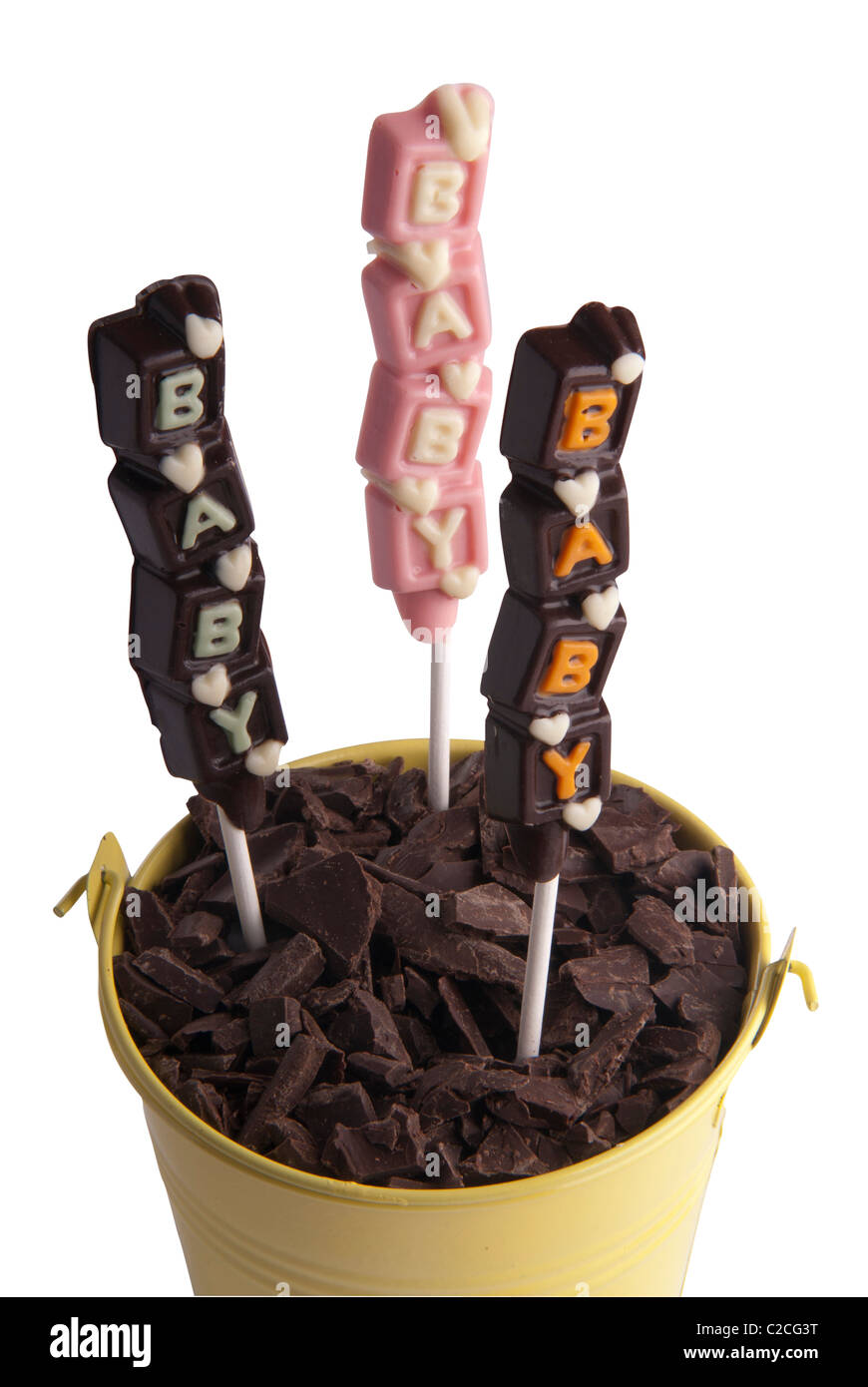 Bonbons Au Chocolat Pour Bebe Chocolats Sucette Par Ecrit Photo Stock Alamy