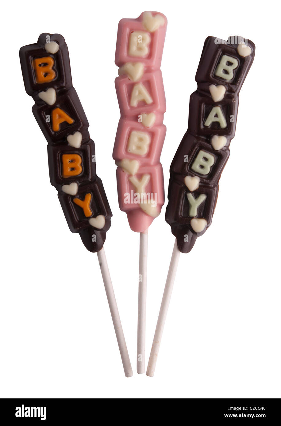 Bonbons Au Chocolat Pour Bebe Chocolats Sucette Par Ecrit Photo Stock Alamy