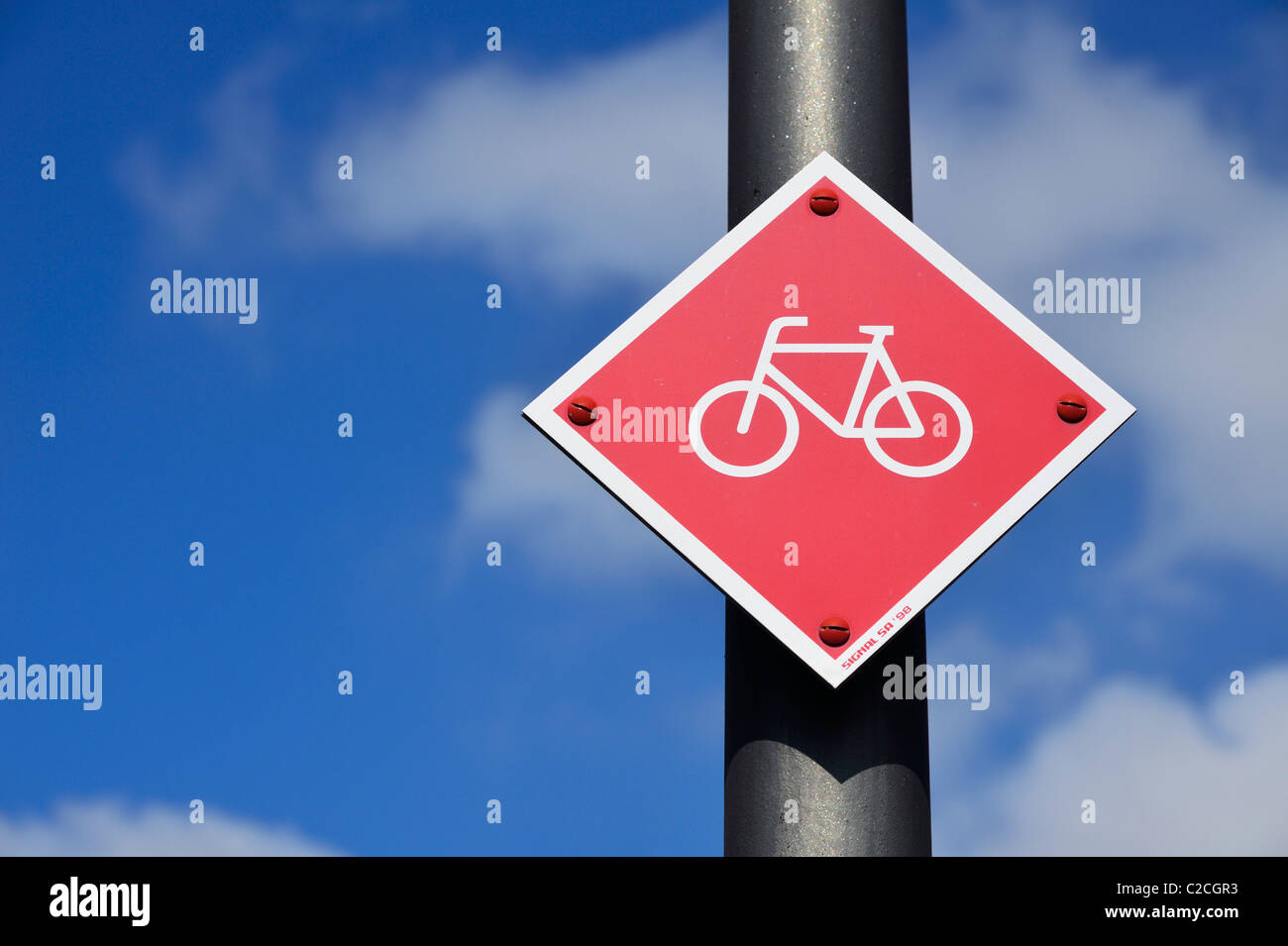 Panneau de circulation pour une piste cyclable, le Liechtenstein FL Banque D'Images