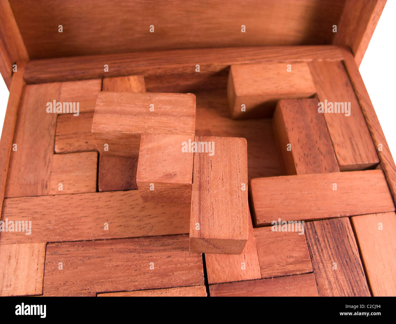 Puzzle avec des blocs en bois Banque D'Images