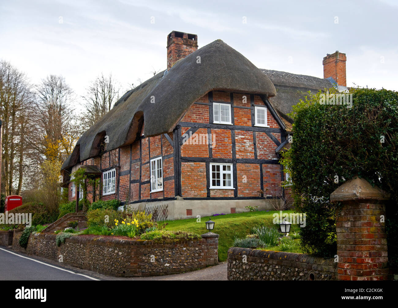 Cottage dans Micheldever, Hampshire, Angleterre Banque D'Images